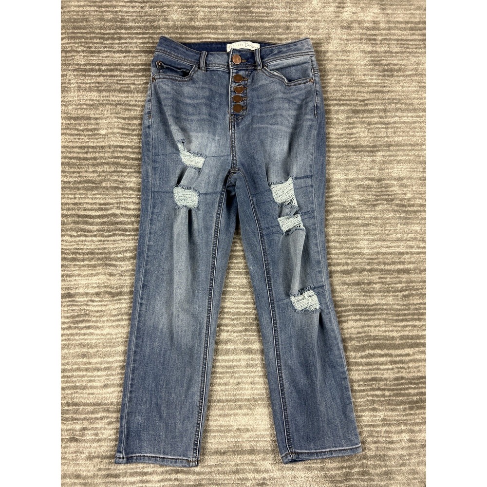 Est.‎ 1946 Denim Jeans Women 4 Blue Distressed High Rise Button Fly Straight Leg